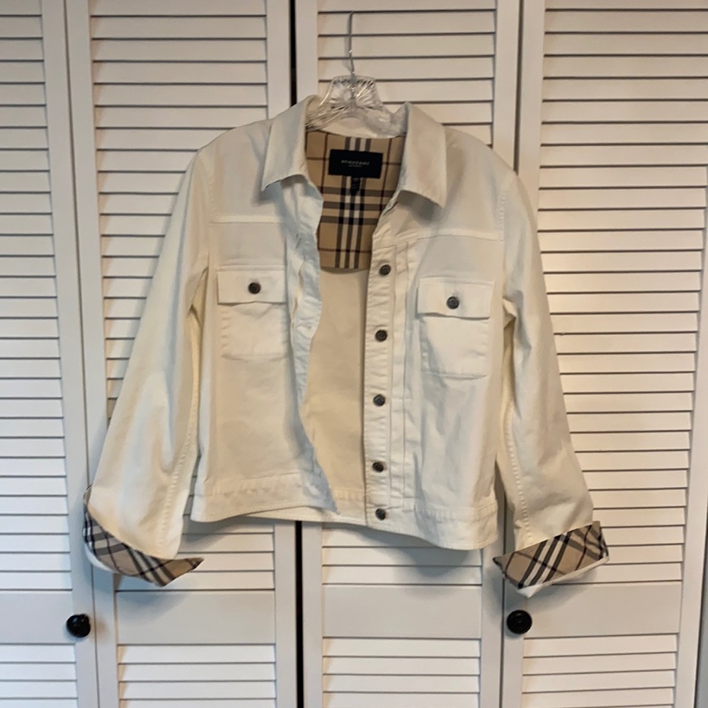 Burberry White Jean Jacket